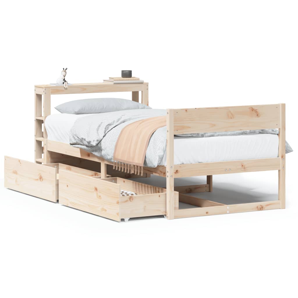 Cadre de lit sans matelas 90x190 cm bois de pin massif - XIOS