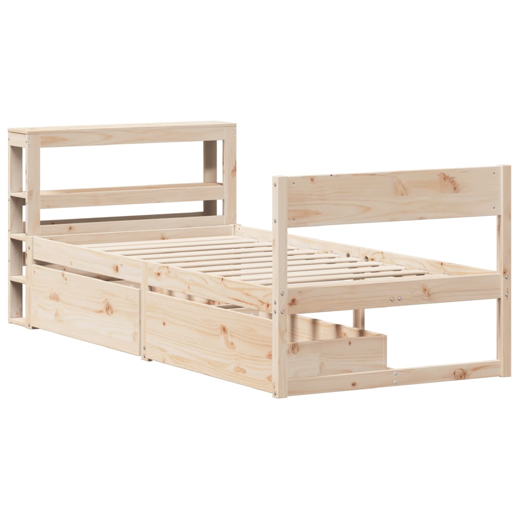 Cadre de lit sans matelas 75x190 cm bois de pin massif - XIOS