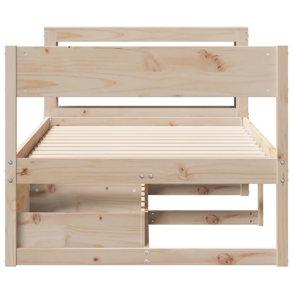 Cadre de lit sans matelas 75x190 cm bois de pin massif - XIOS