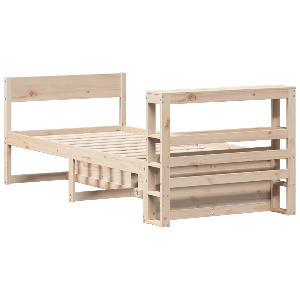 Cadre de lit sans matelas 75x190 cm bois de pin massif - XIOS