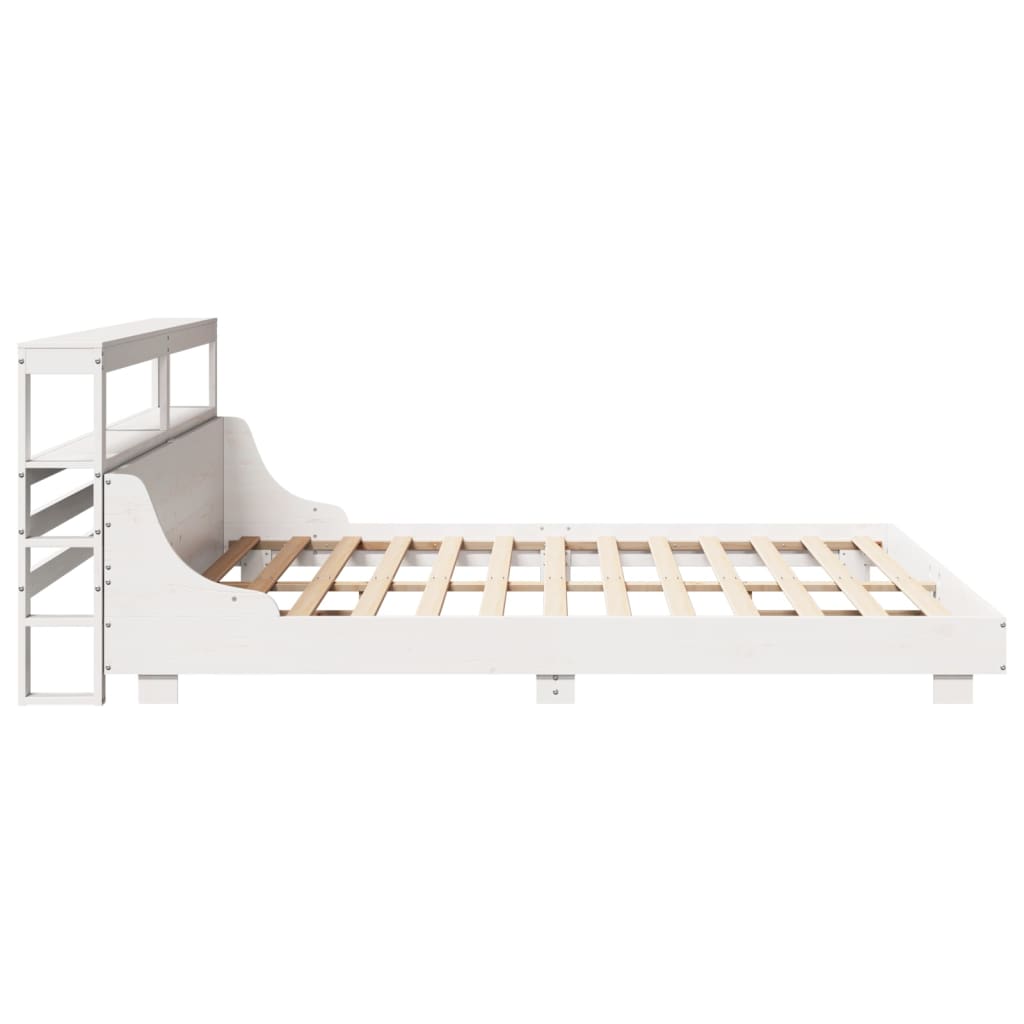 Cadre de lit sans matelas blanc 180x200 cm bois massif de pin