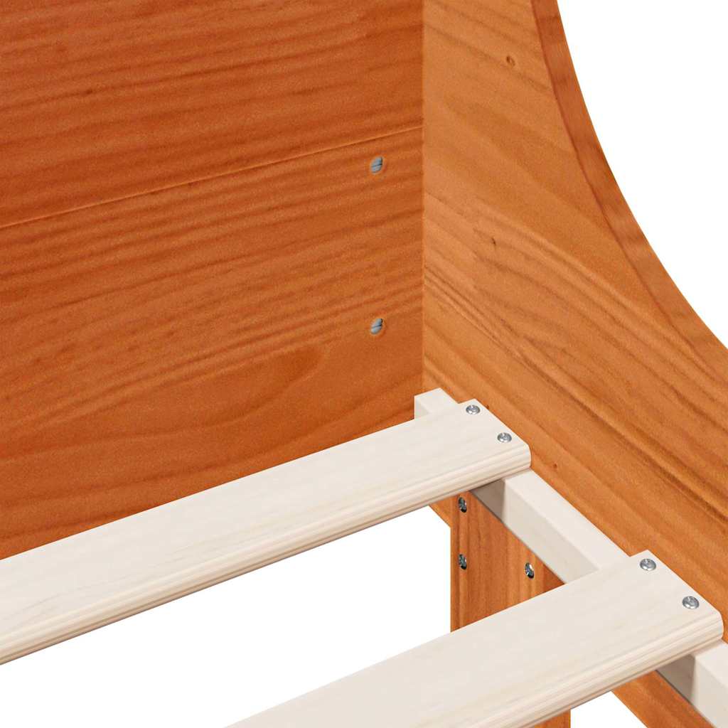 Cadre de lit sans matelas cire marron 160x200cm bois pin massif - XIOS