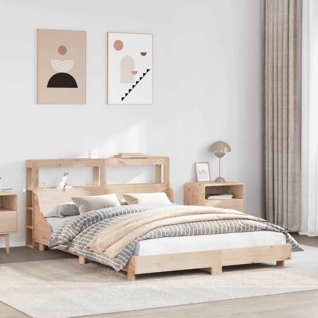 Cadre de lit sans matelas 150x200 cm bois de pin massif - XIOS