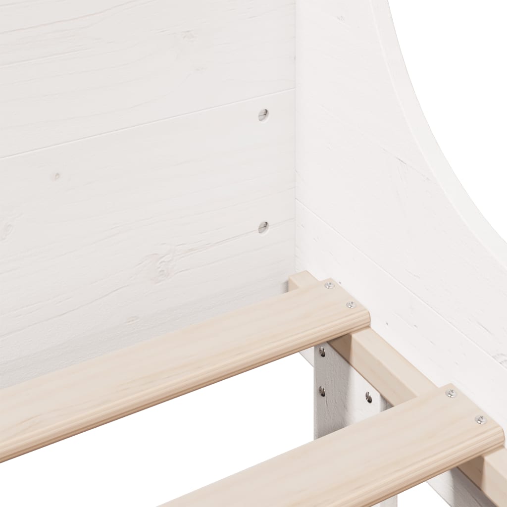 Cadre de lit sans matelas blanc 150x200 cm bois de pin massif - XIOS