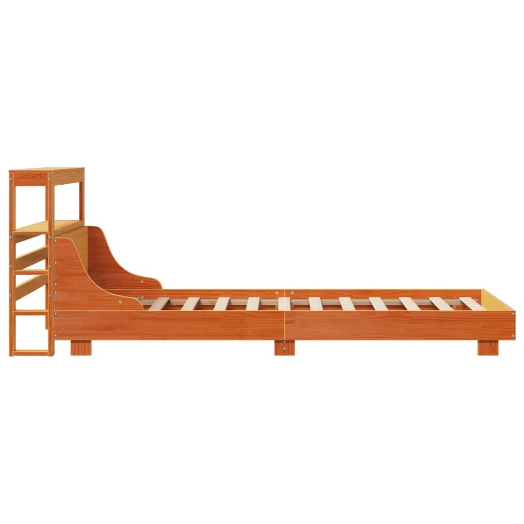 Cadre de lit sans matelas cire marron 100x200cm bois pin massif - XIOS