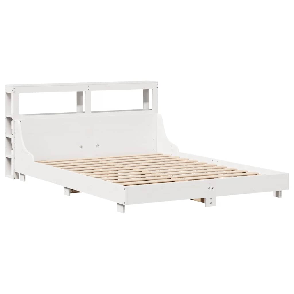 Cadre de lit sans matelas blanc 120x190 cm bois de pin massif - XIOS