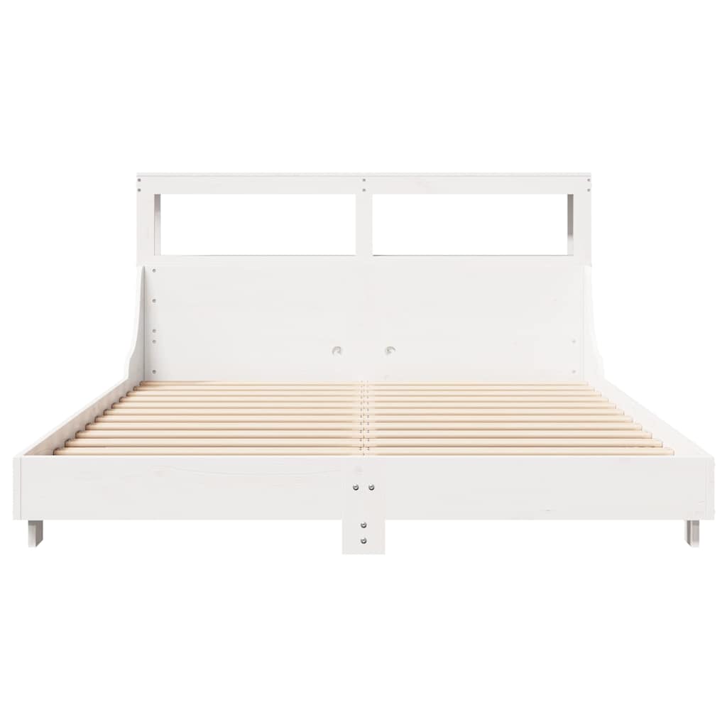 Cadre de lit sans matelas blanc 120x190 cm bois de pin massif - XIOS