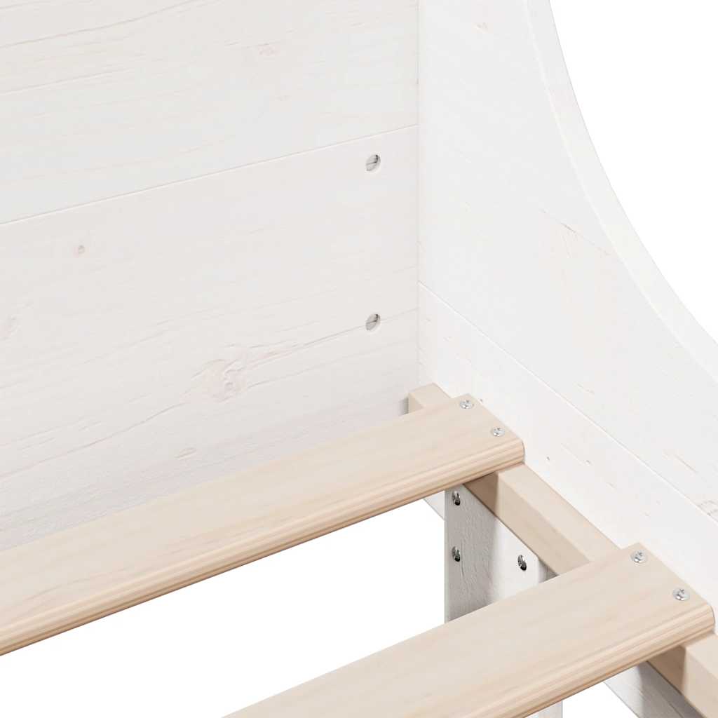 Cadre de lit sans matelas blanc 120x190 cm bois de pin massif - XIOS