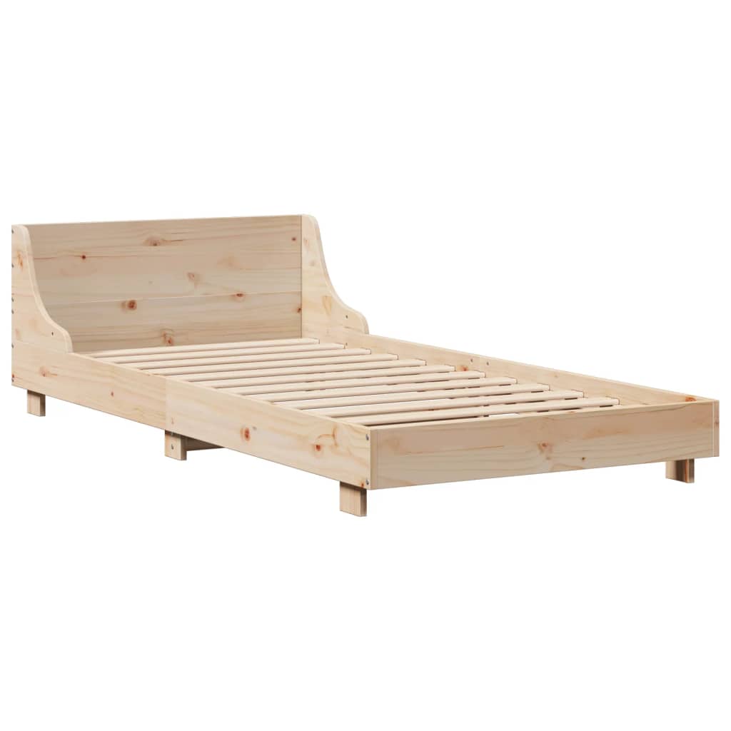 Cadre de lit sans matelas 90x190 cm bois de pin massif - XIOS