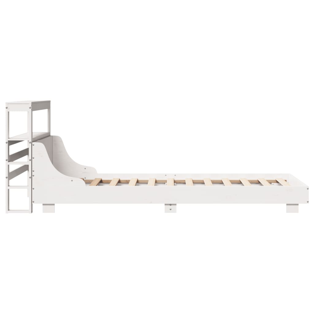 Cadre de lit sans matelas blanc 75x190 cm bois de pin massif - XIOS