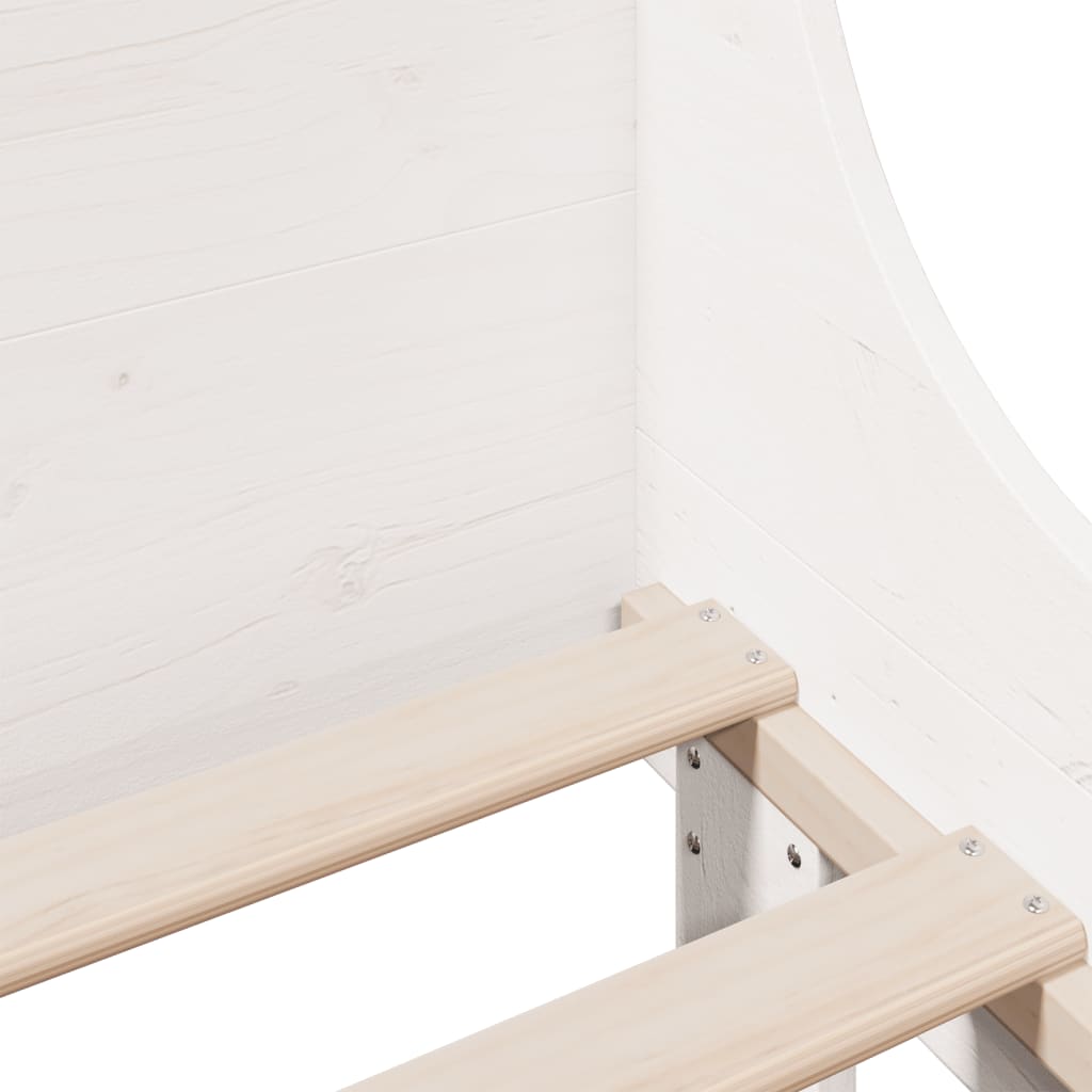 Cadre de lit sans matelas blanc 75x190 cm bois de pin massif - XIOS