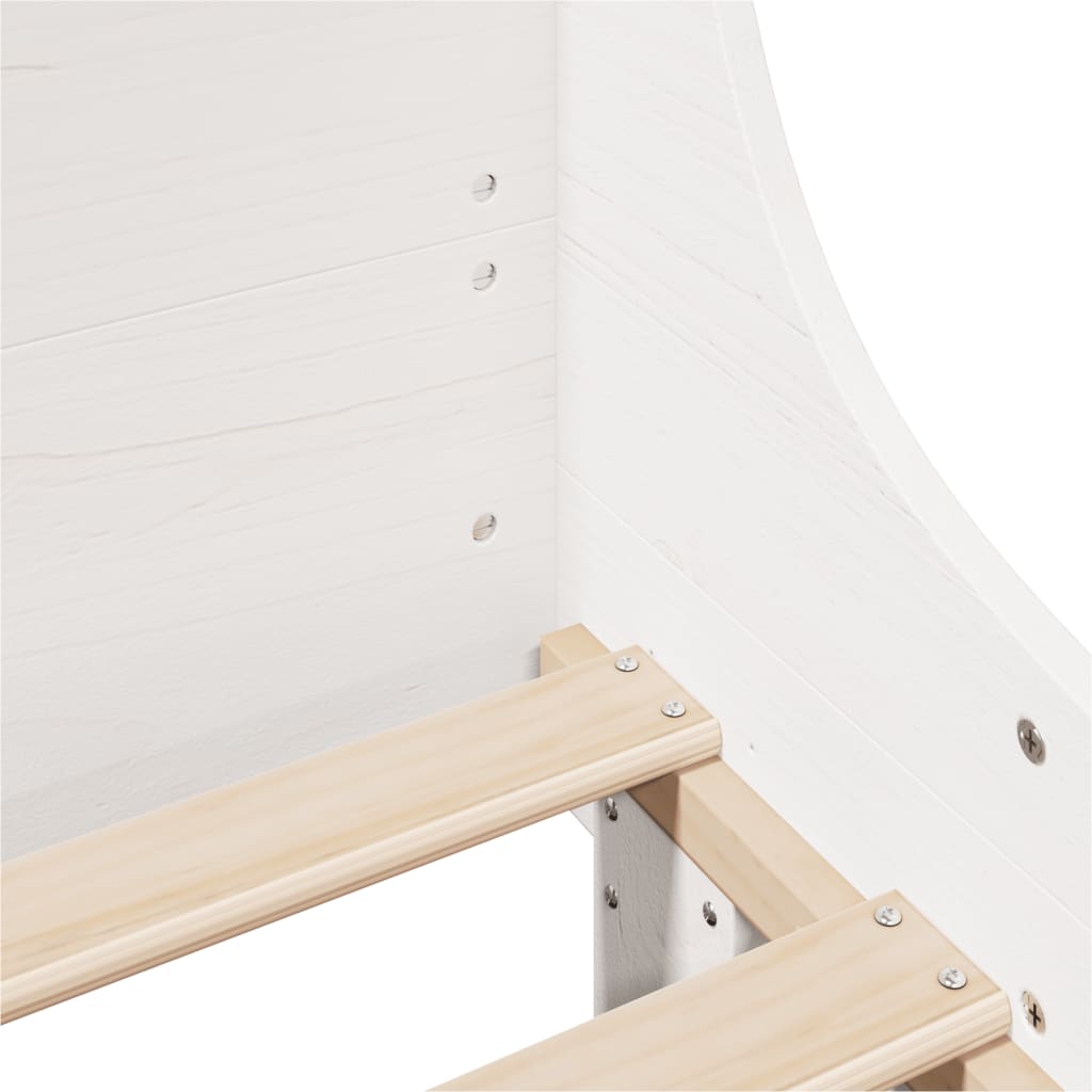 Cadre de lit sans matelas blanc 200x200 cm bois massif de pin - XIOS