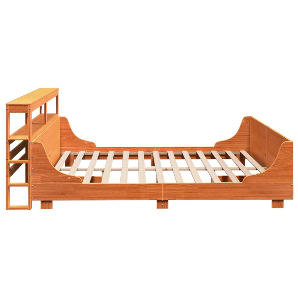 Cadre de lit sans matelas cire marron 200x200cm bois pin massif - XIOS