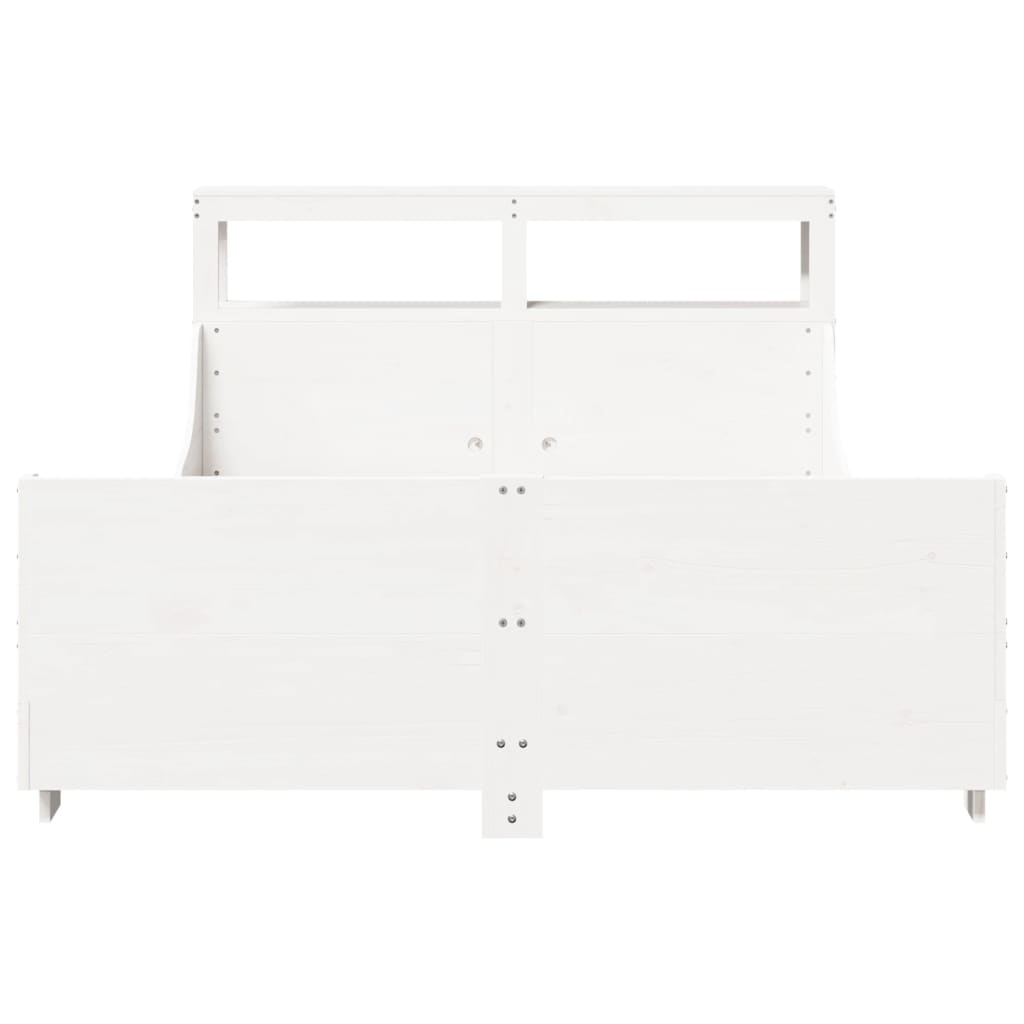 Cadre de lit sans matelas blanc 150x200 cm bois de pin massif - XIOS