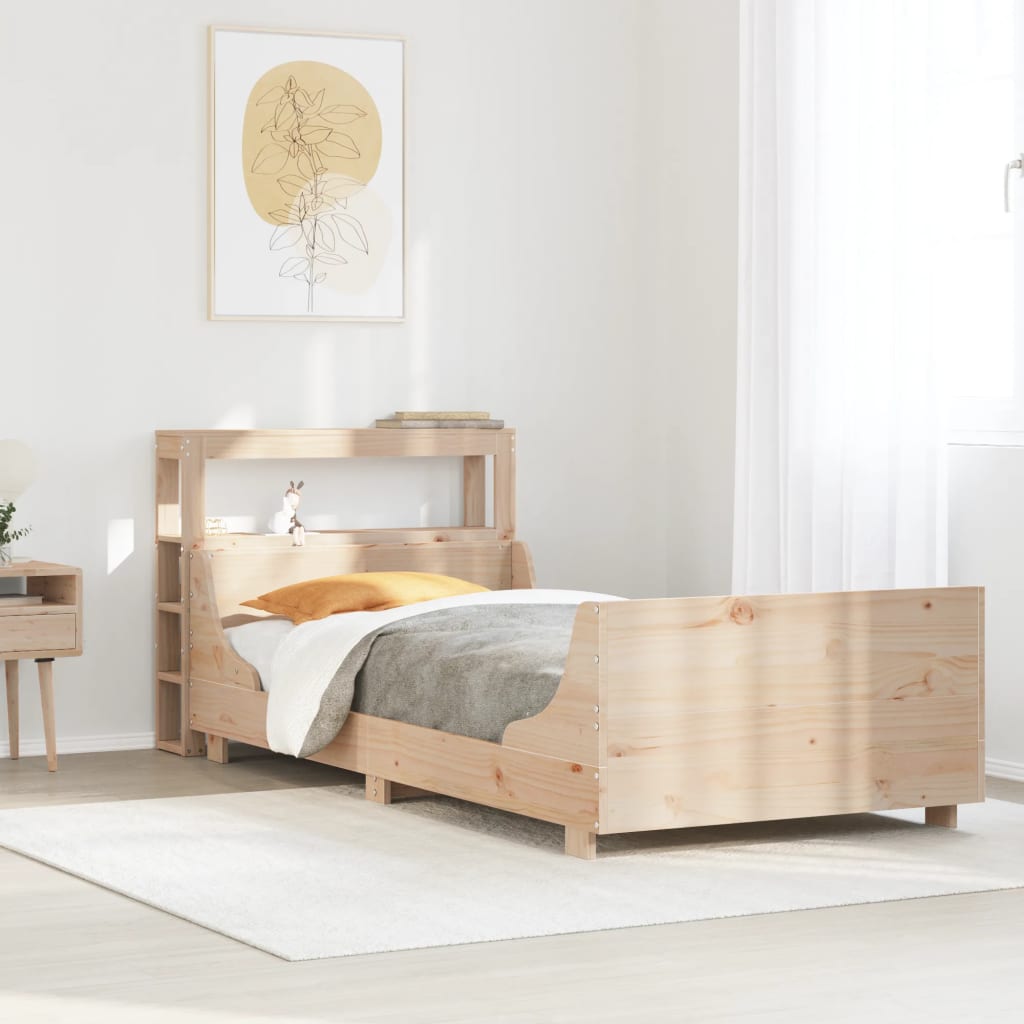 Cadre de lit sans matelas 90x200 cm bois de pin massif - XIOS