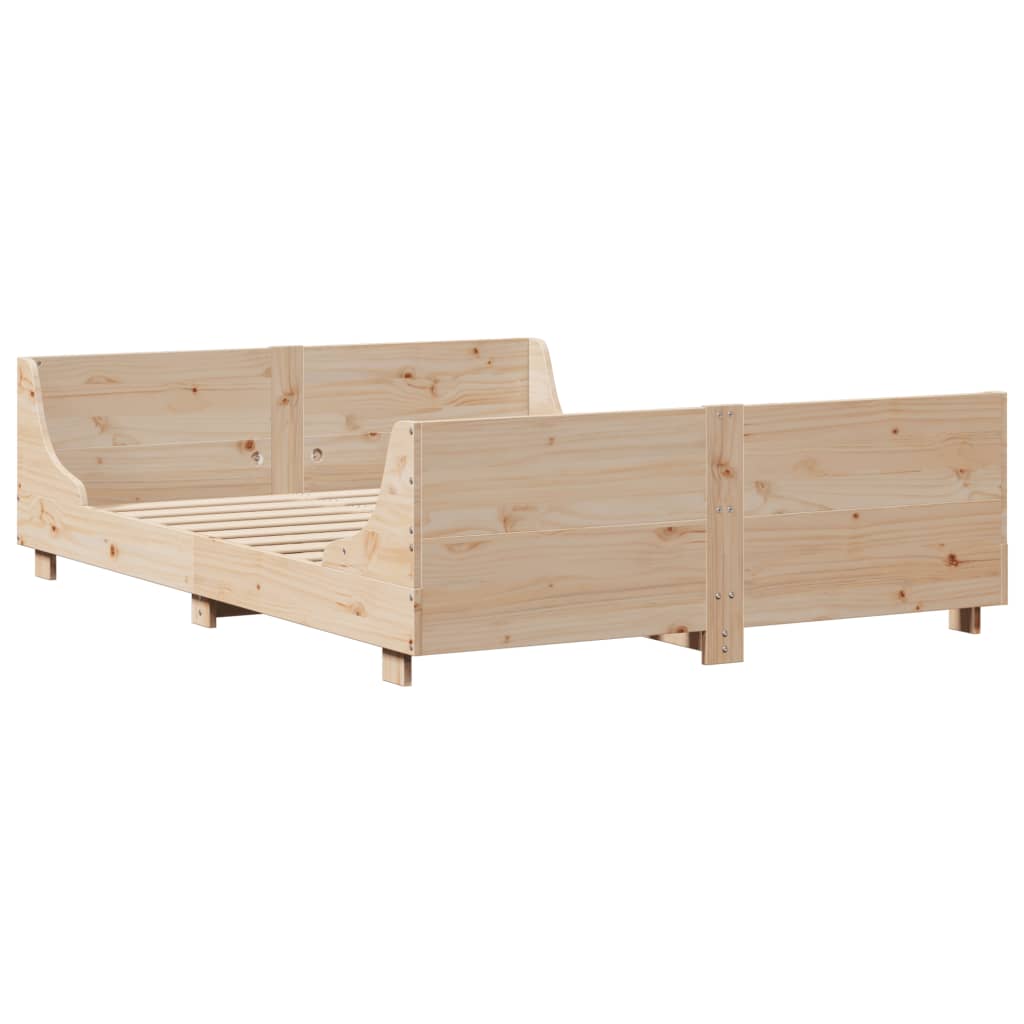 Cadre de lit sans matelas 140x190 cm bois de pin massif - XIOS