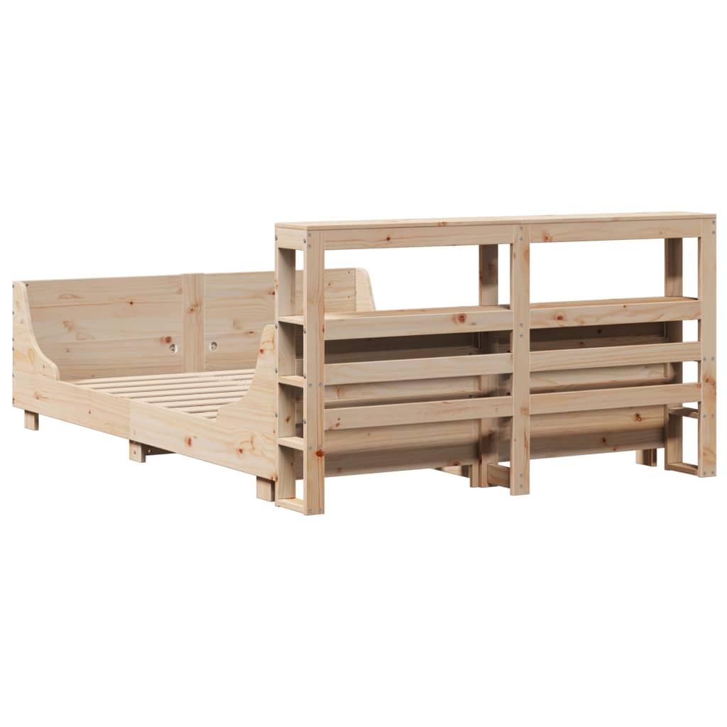 Cadre de lit sans matelas 140x190 cm bois de pin massif - XIOS
