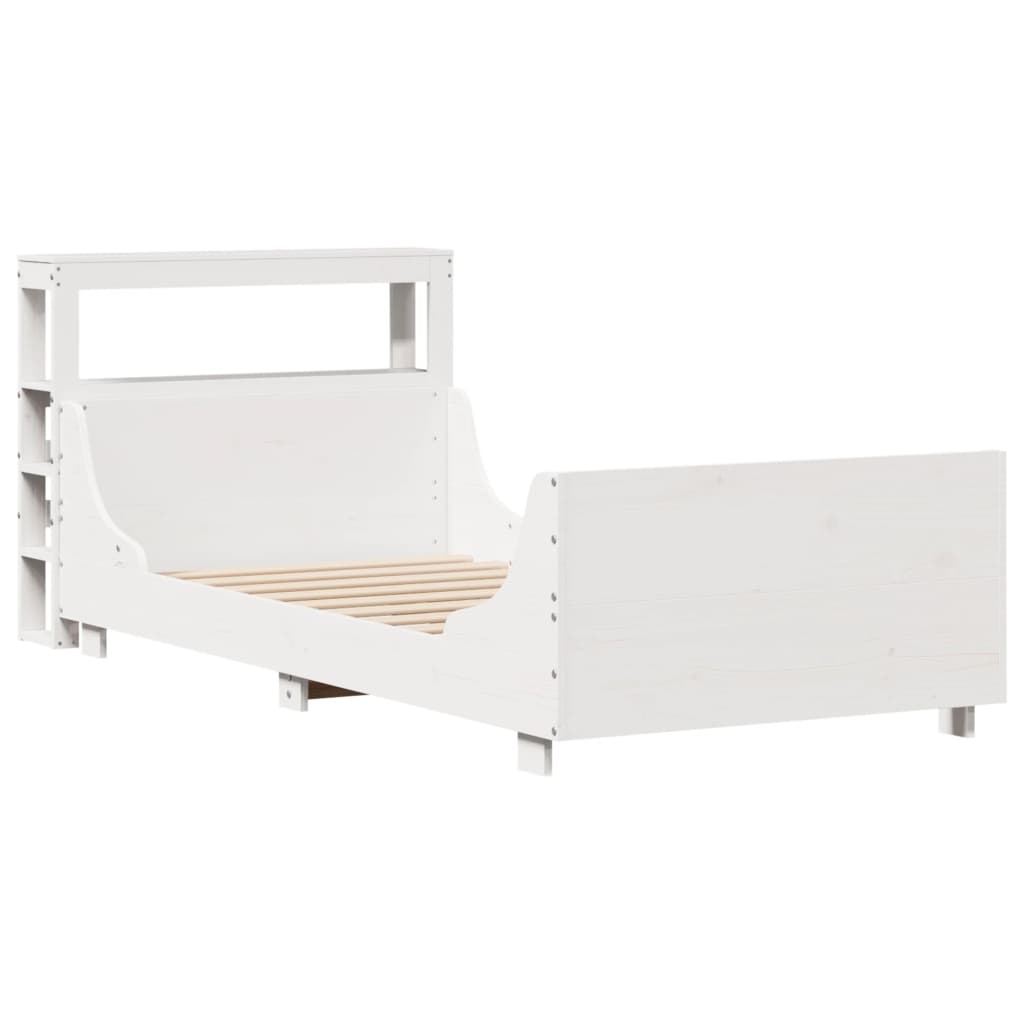 Cadre de lit sans matelas blanc 75x190 cm bois de pin massif - XIOS
