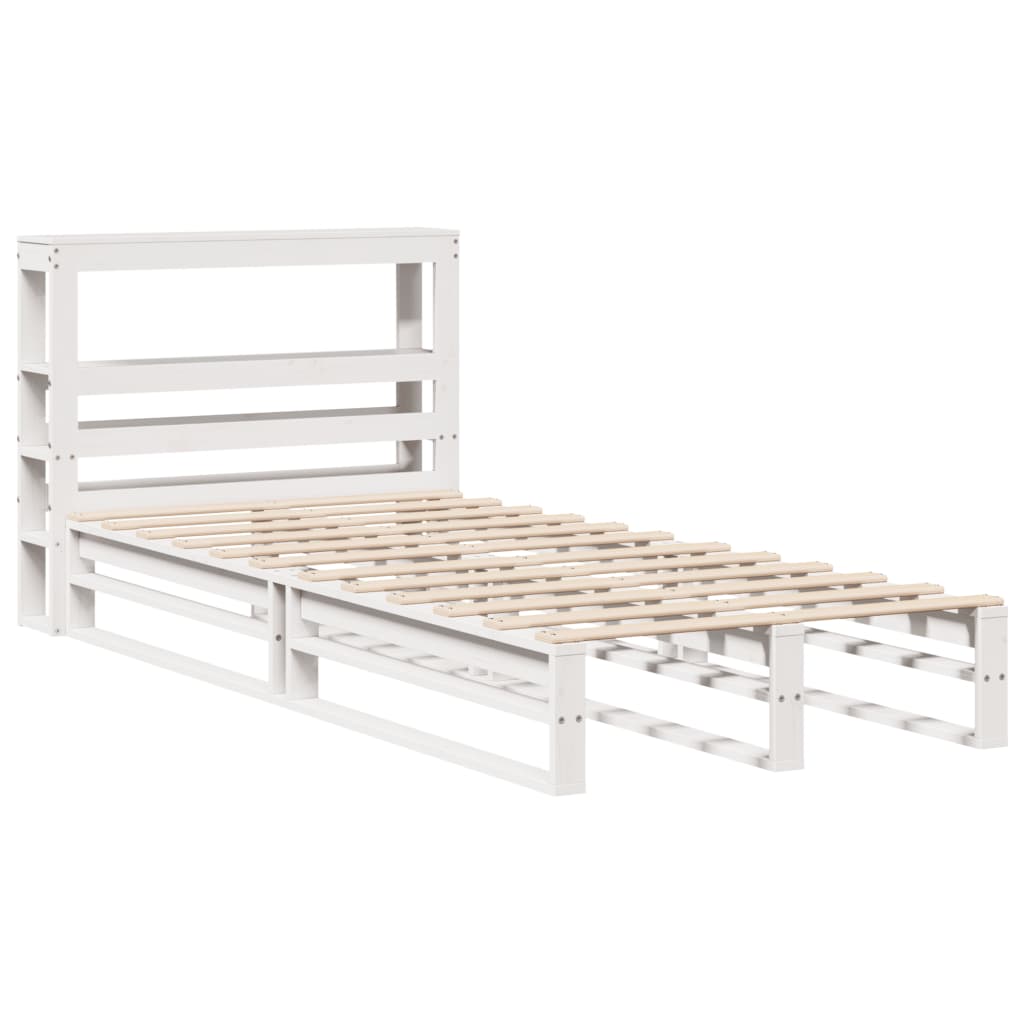 Cadre de lit sans matelas blanc 90x200 cm bois de pin massif - XIOS