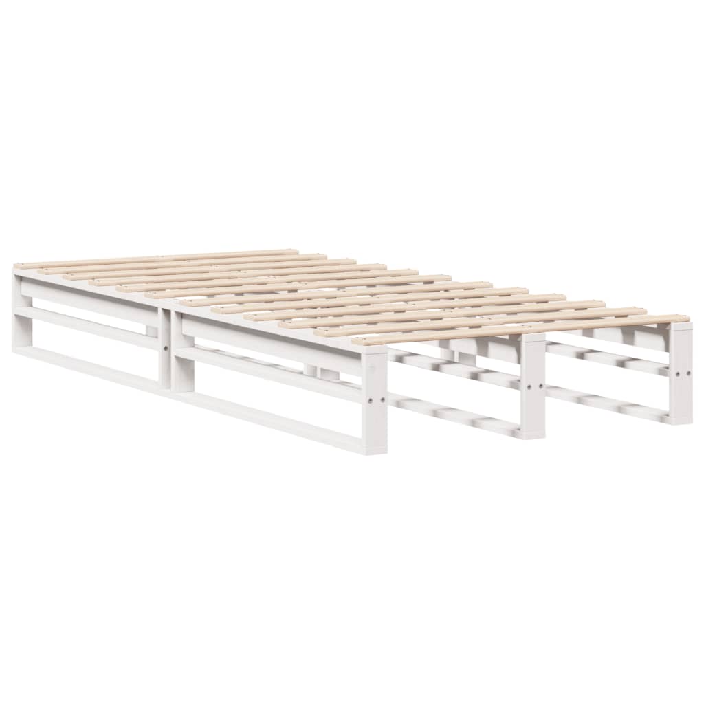Cadre de lit sans matelas blanc 90x200 cm bois de pin massif - XIOS