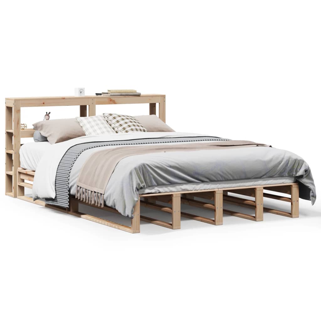 Cadre de lit sans matelas 140x200 cm bois massif de pin - XIOS