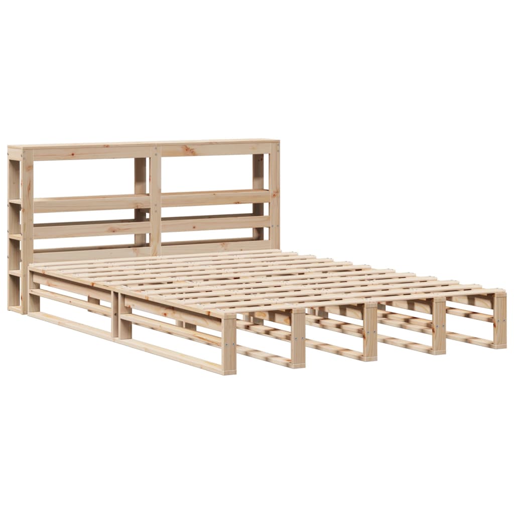 Cadre de lit sans matelas 140x200 cm bois massif de pin - XIOS