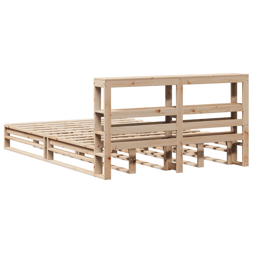 Cadre de lit sans matelas 140x200 cm bois massif de pin - XIOS