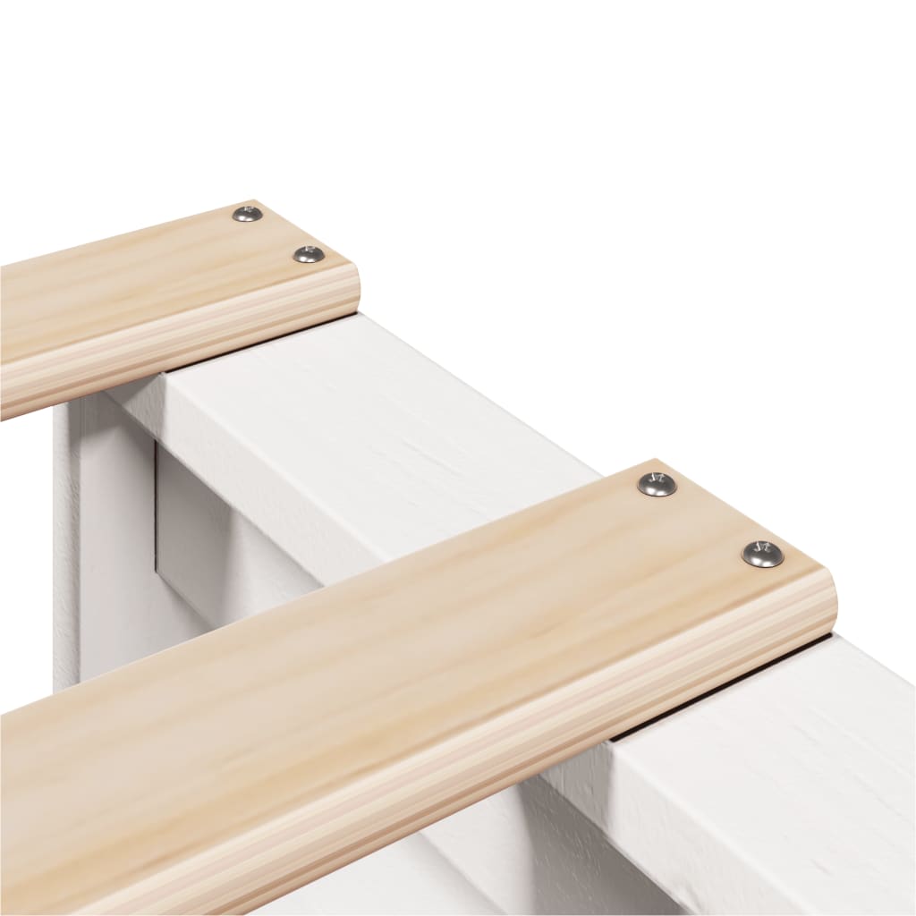 Cadre de lit sans matelas blanc 140x200 cm bois de pin massif - XIOS