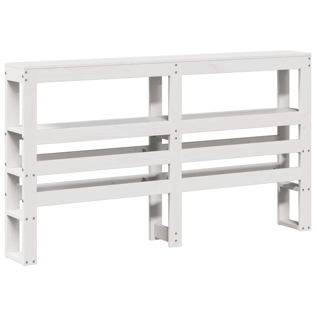 Cadre de lit sans matelas blanc 150x200 cm bois de pin massif - XIOS