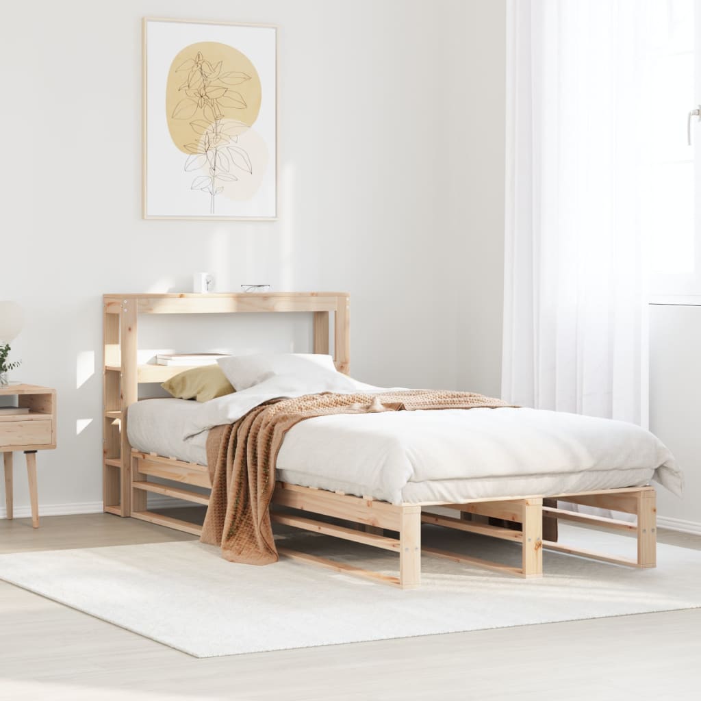 Cadre de lit sans matelas 90x190 cm bois de pin massif - XIOS