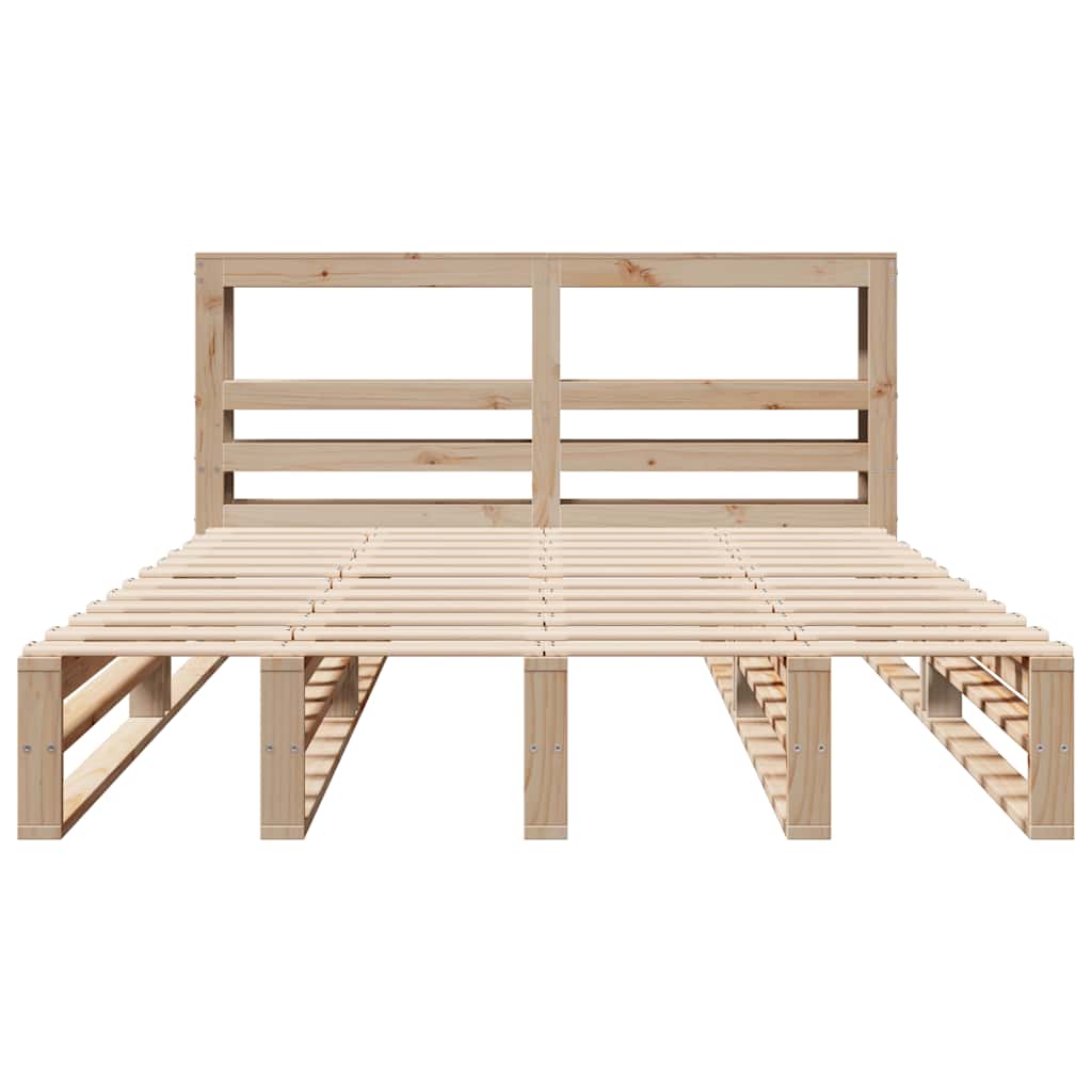 Cadre de lit sans matelas 140x190 cm bois de pin massif - XIOS