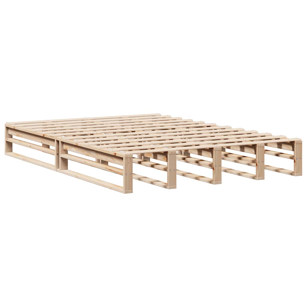 Cadre de lit sans matelas 140x190 cm bois de pin massif - XIOS