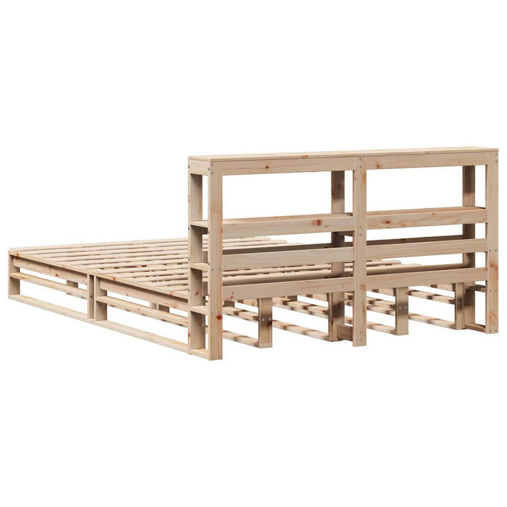 Cadre de lit sans matelas 140x190 cm bois de pin massif - XIOS