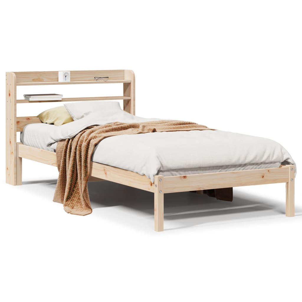Cadre de lit sans matelas 75x190 cm bois de pin massif - XIOS