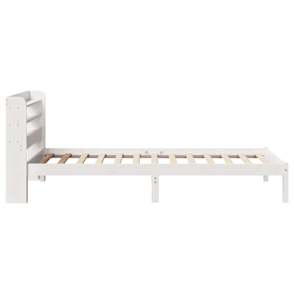 Cadre de lit sans matelas blanc 75x190 cm bois de pin massif - XIOS