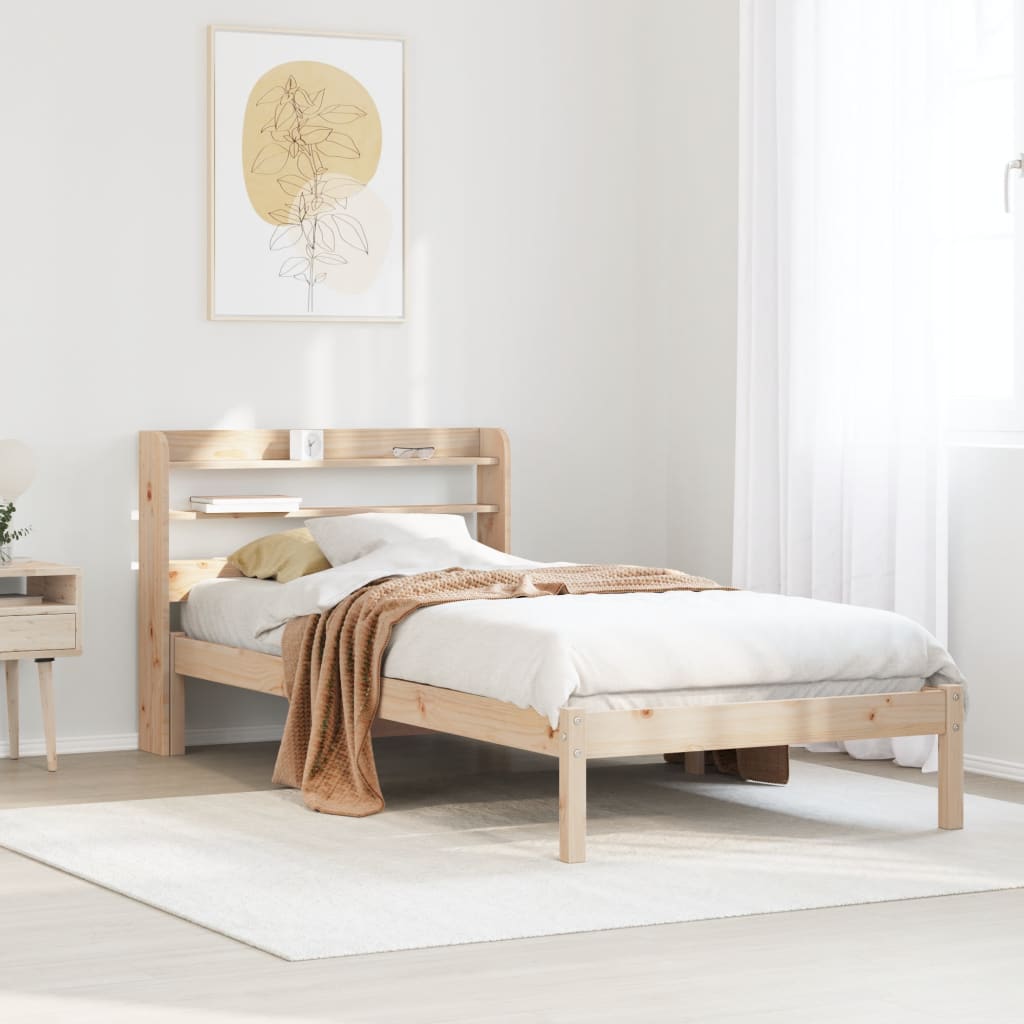 Cadre de lit sans matelas 90x190 cm bois de pin massif - XIOS