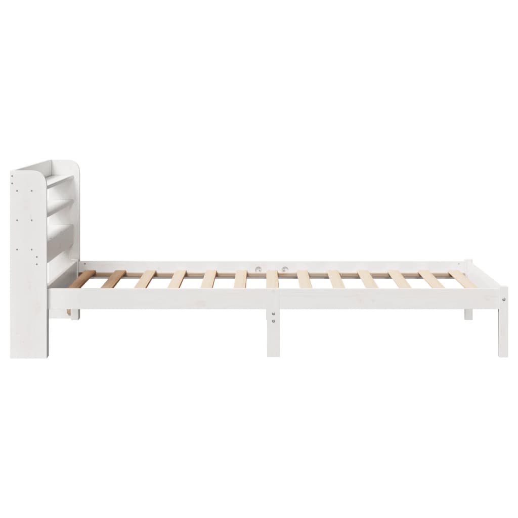 Cadre de lit sans matelas blanc 90x190 cm bois de pin massif - XIOS