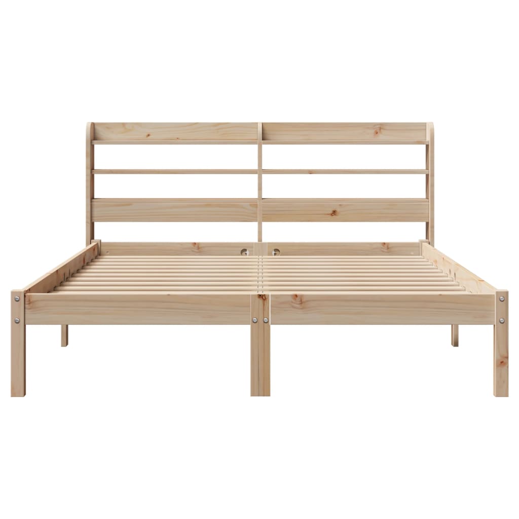 Cadre de lit sans matelas 135x190 cm bois de pin massif - XIOS