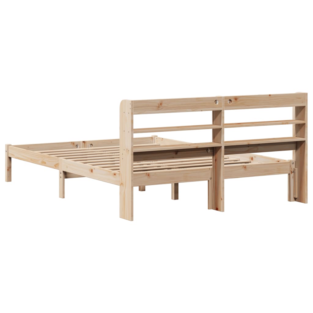 Cadre de lit sans matelas 135x190 cm bois de pin massif - XIOS
