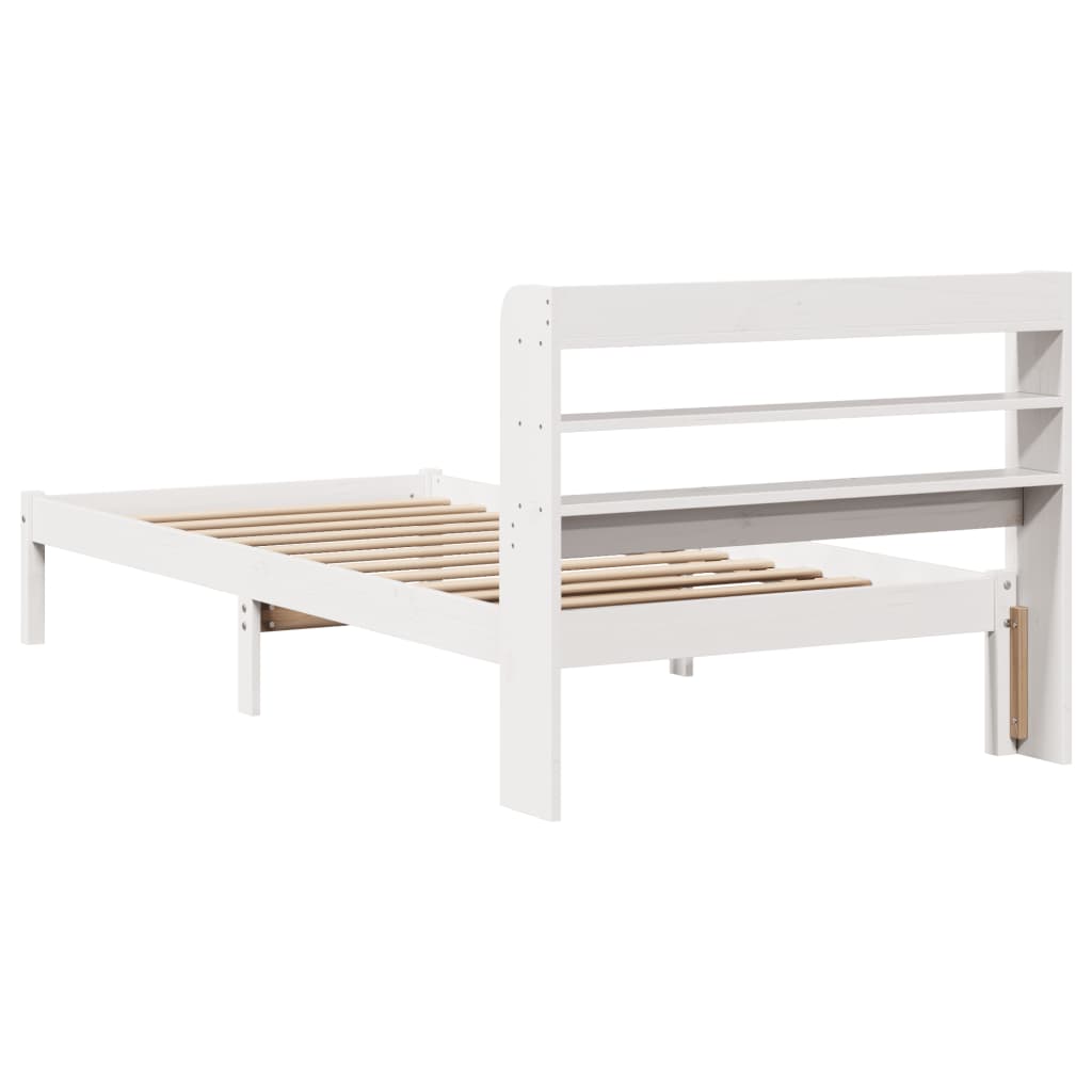 Cadre de lit sans matelas blanc 90x200 cm bois de pin massif - XIOS