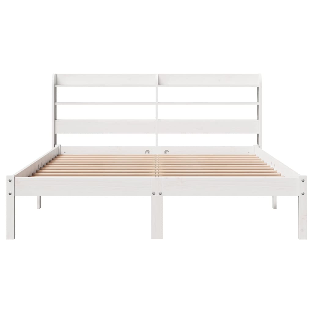 Cadre de lit sans matelas blanc 120x200 cm bois de pin massif - XIOS