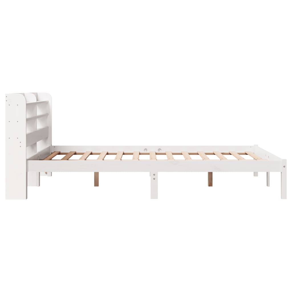 Cadre de lit sans matelas blanc 120x200 cm bois de pin massif - XIOS
