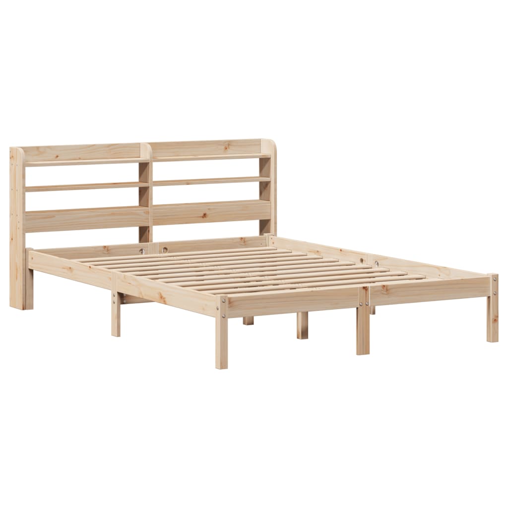 Cadre de lit sans matelas 140x200 cm bois massif de pin - XIOS