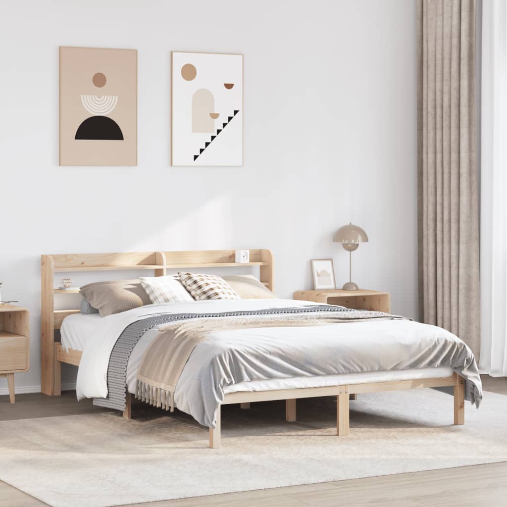 Cadre de lit sans matelas 140x200 cm bois massif de pin - XIOS