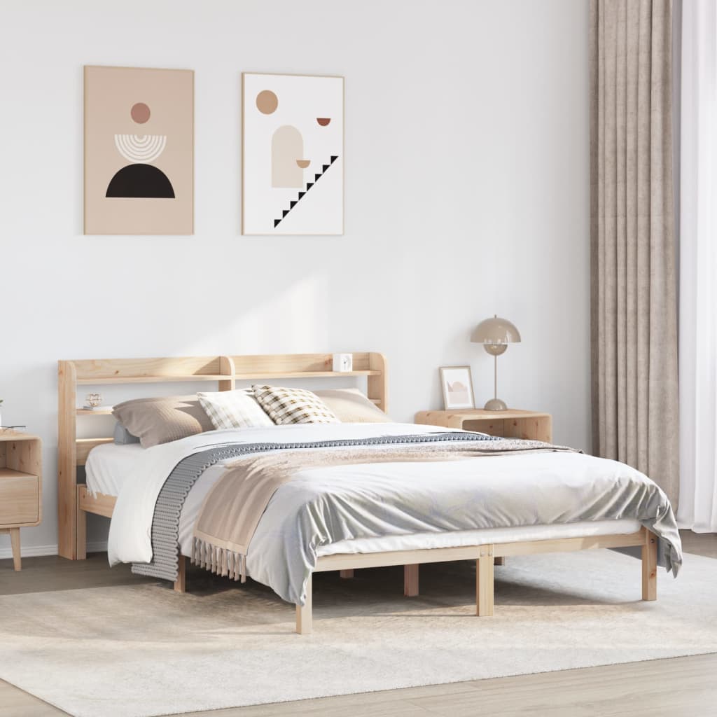 Cadre de lit sans matelas 150x200 cm bois de pin massif - XIOS