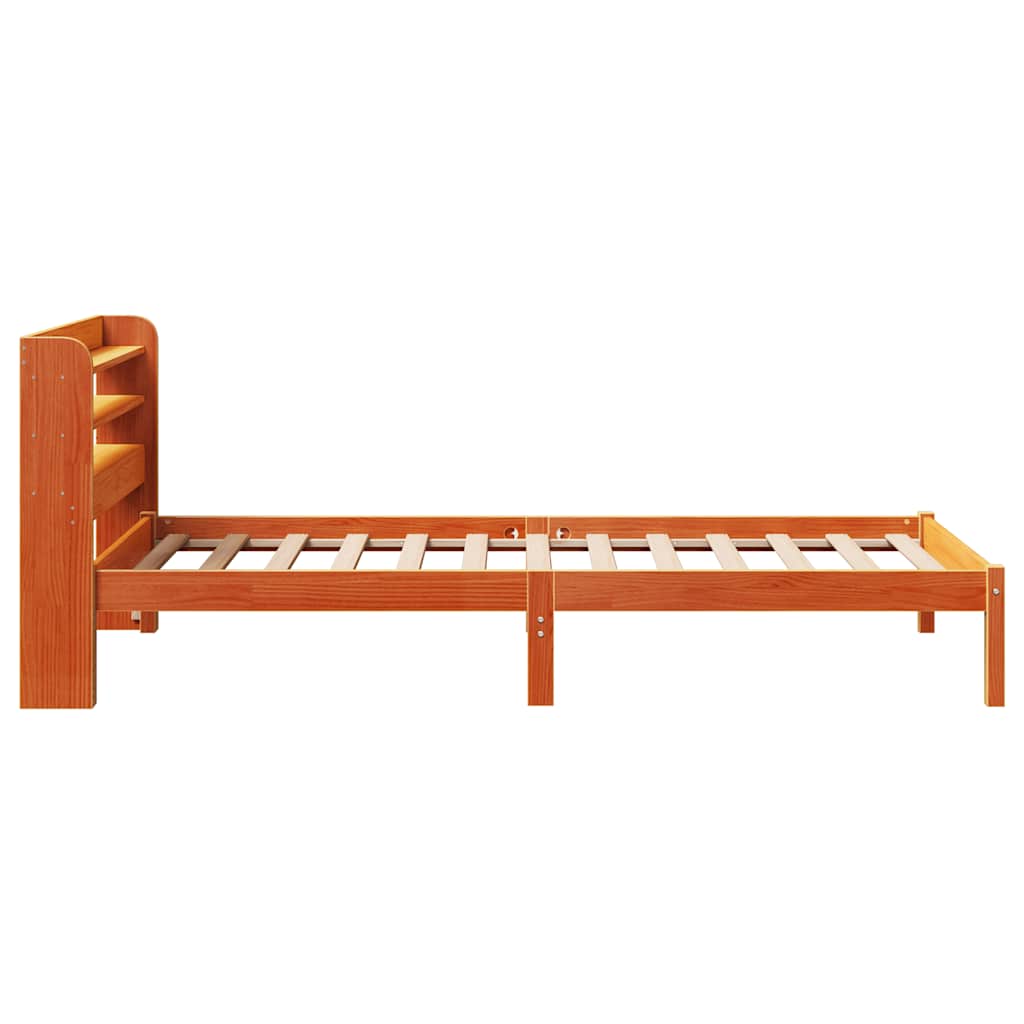 Cadre de lit avec tête de lit sans matelas cire marron 75x190cm - XIOS