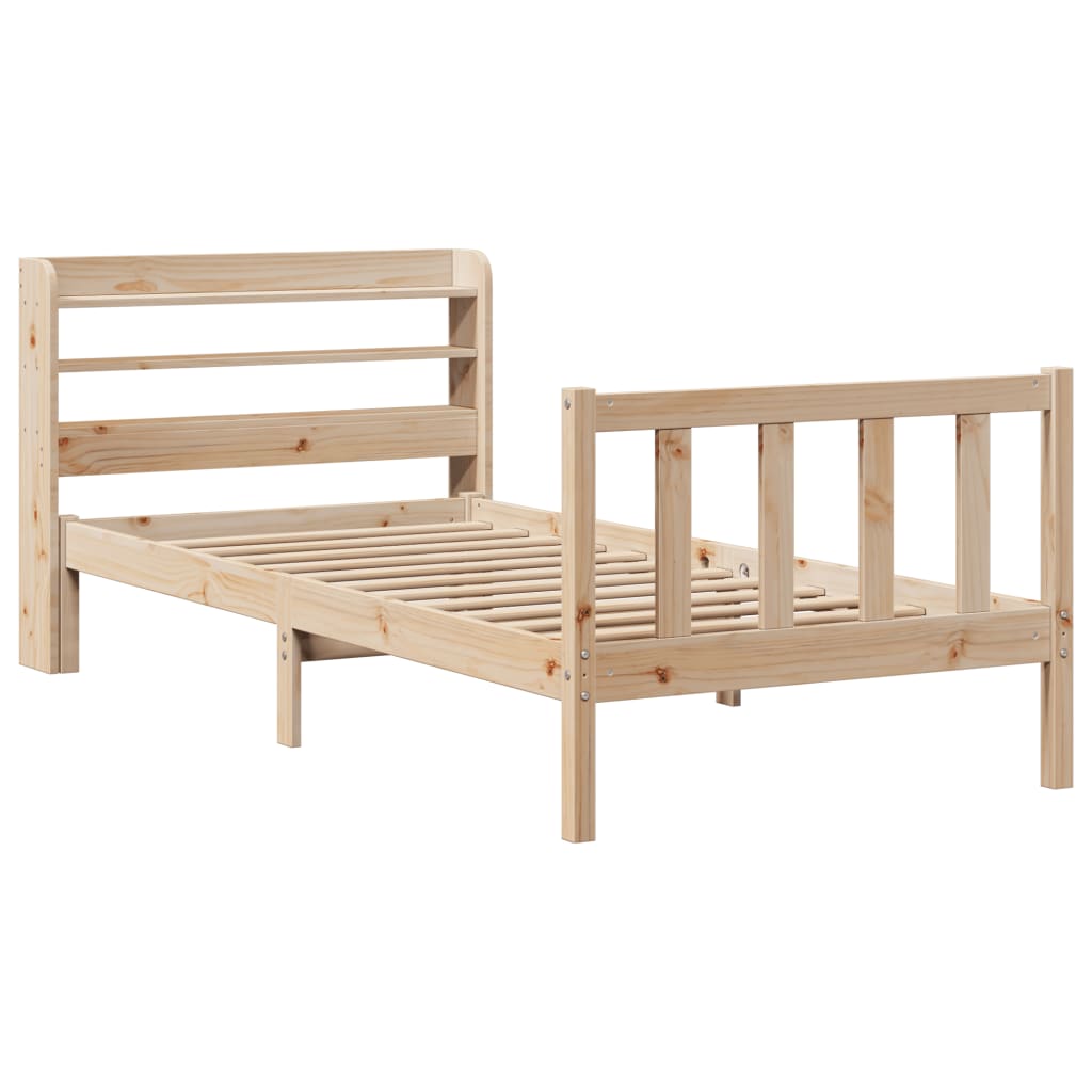 Cadre de lit sans matelas 75x190 cm bois de pin massif - XIOS