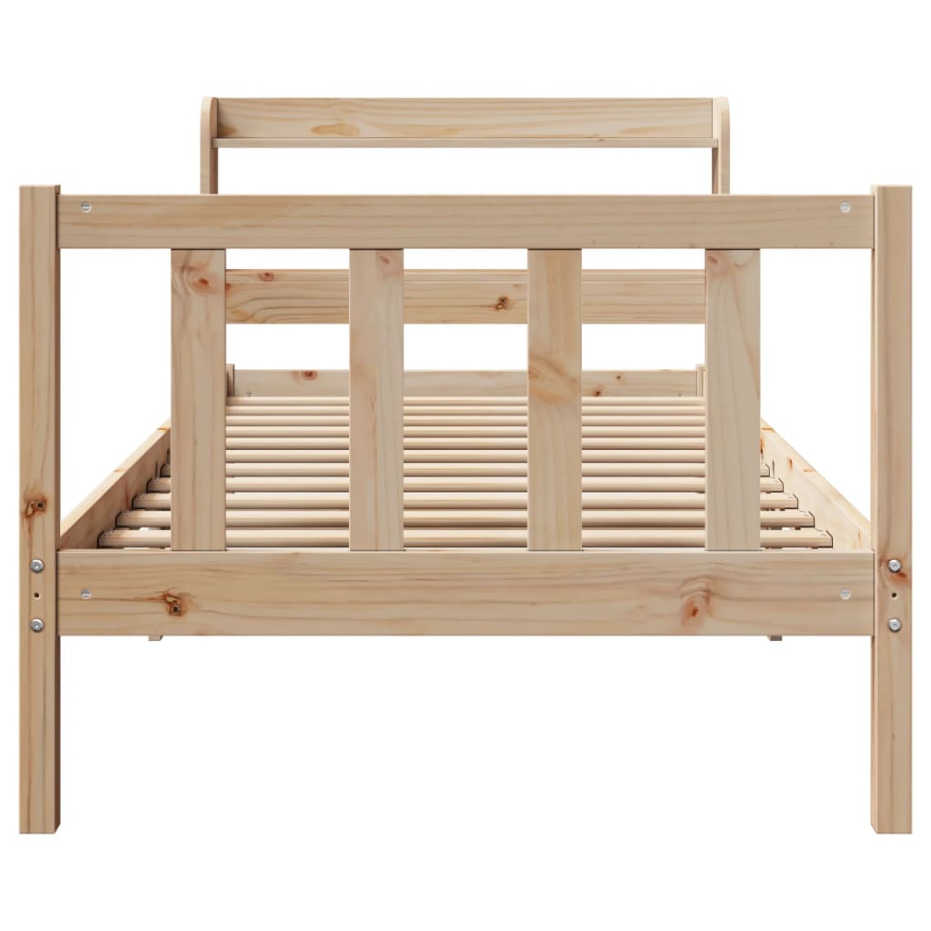 Cadre de lit sans matelas 75x190 cm bois de pin massif - XIOS