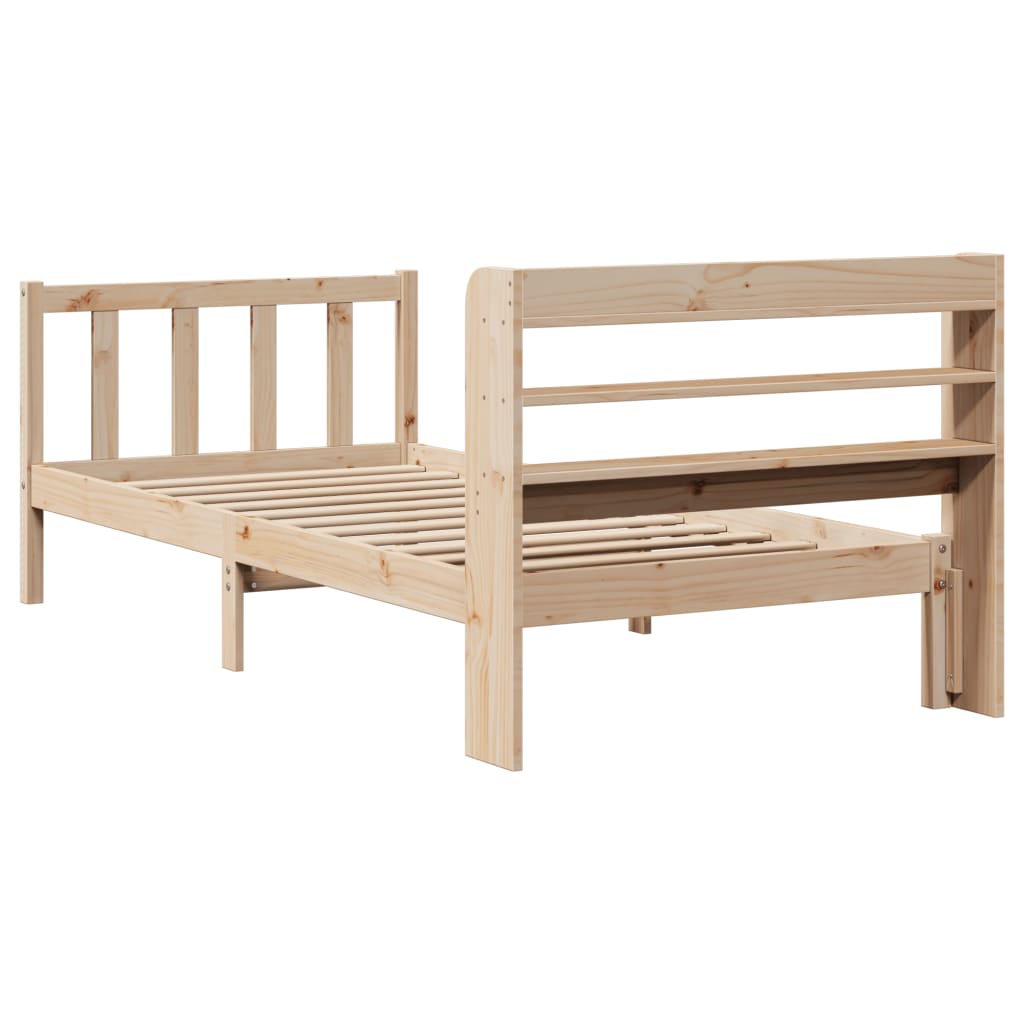 Cadre de lit sans matelas 75x190 cm bois de pin massif - XIOS