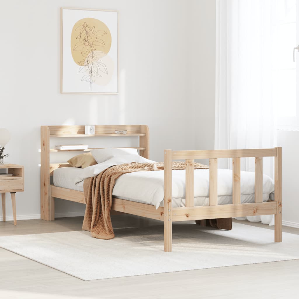 Cadre de lit sans matelas 75x190 cm bois de pin massif - XIOS